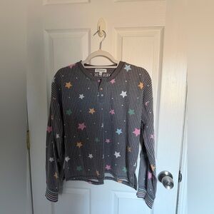 PJ Salvage Gray Star Pajama Top